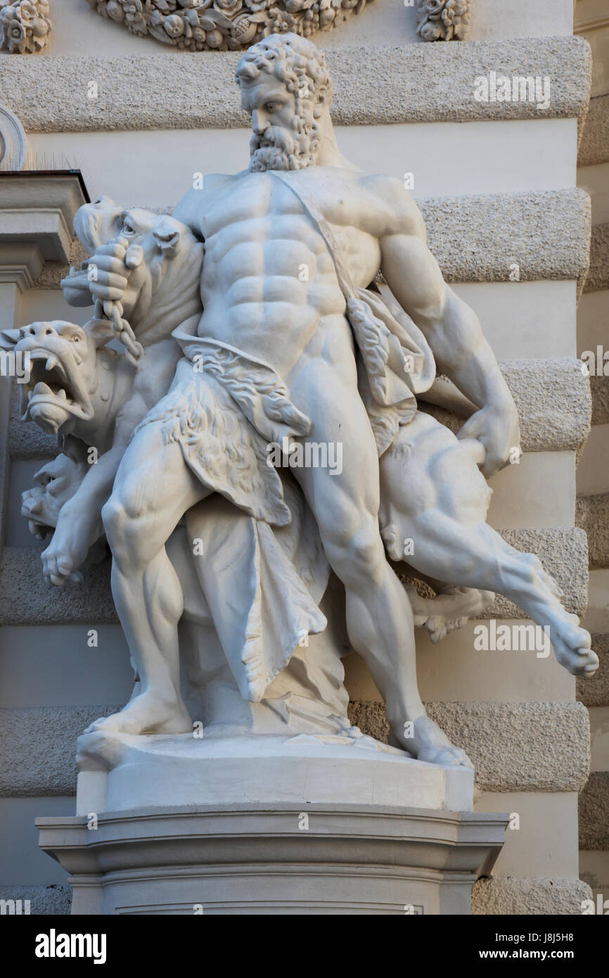 Wien, Rechte, Wiener, Wainwright, Herakles, Zerberos, Michaelertrakt, Stockfoto