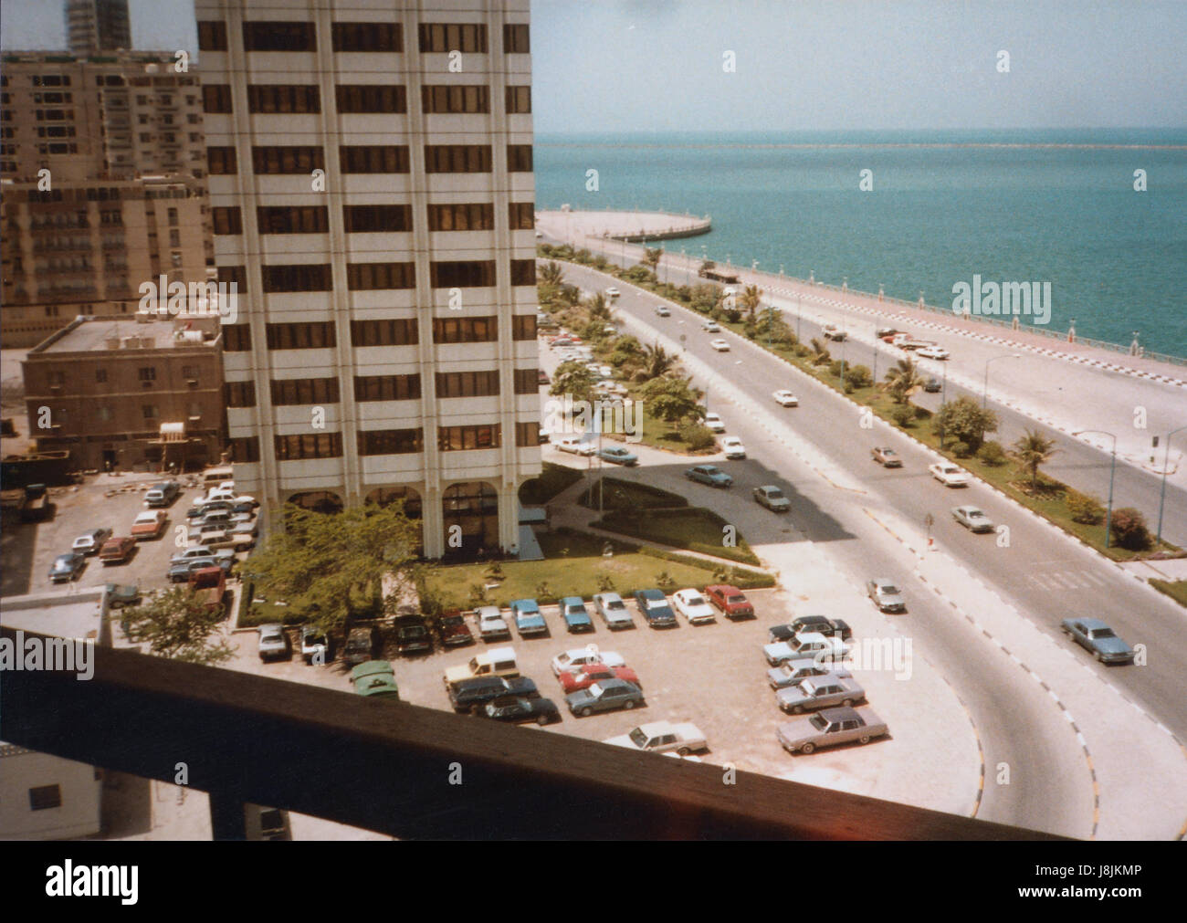 Stadtansicht von Abu Dhabi in den frühen 1980er Jahren Stockfoto