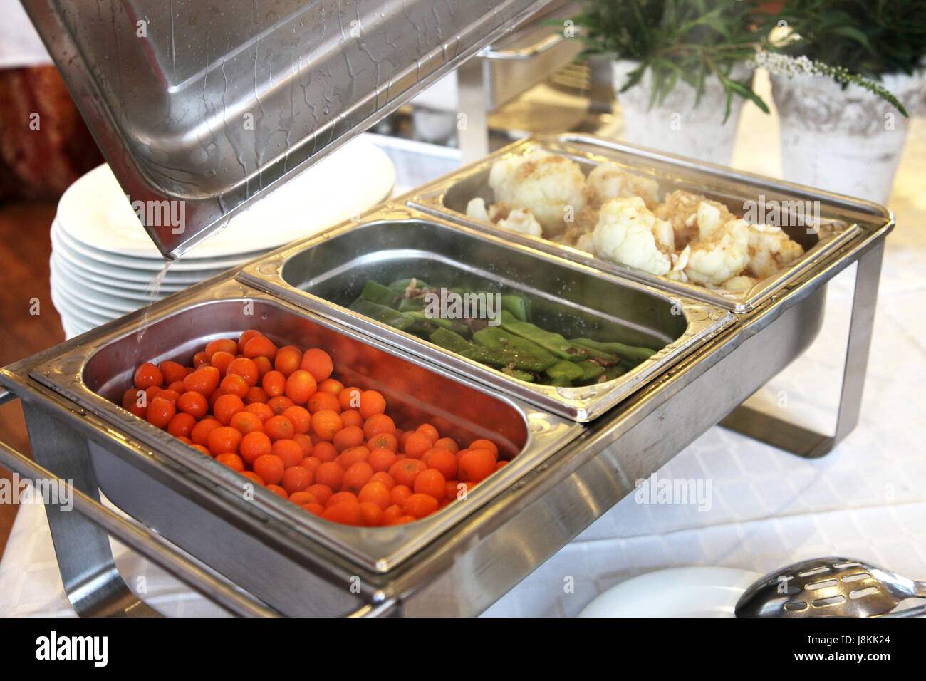 Gemüse im Restaurant präsentiert Stockfoto