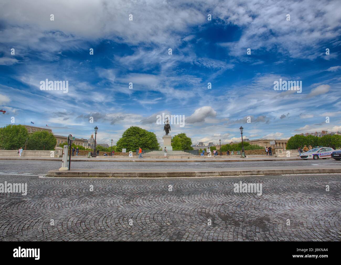 Reiterstatue von Henri IV auf der Ile De La Cité in Paris, Frankreich Stockfoto