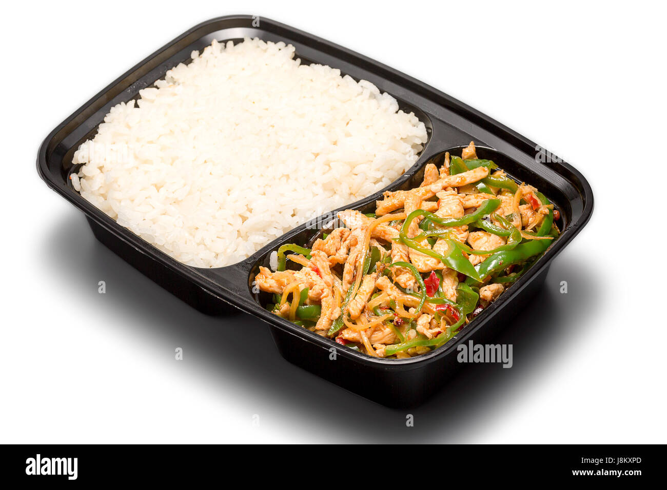 Leckeres chinesisches Essen auf dem weißen Hintergrund. Stockfoto