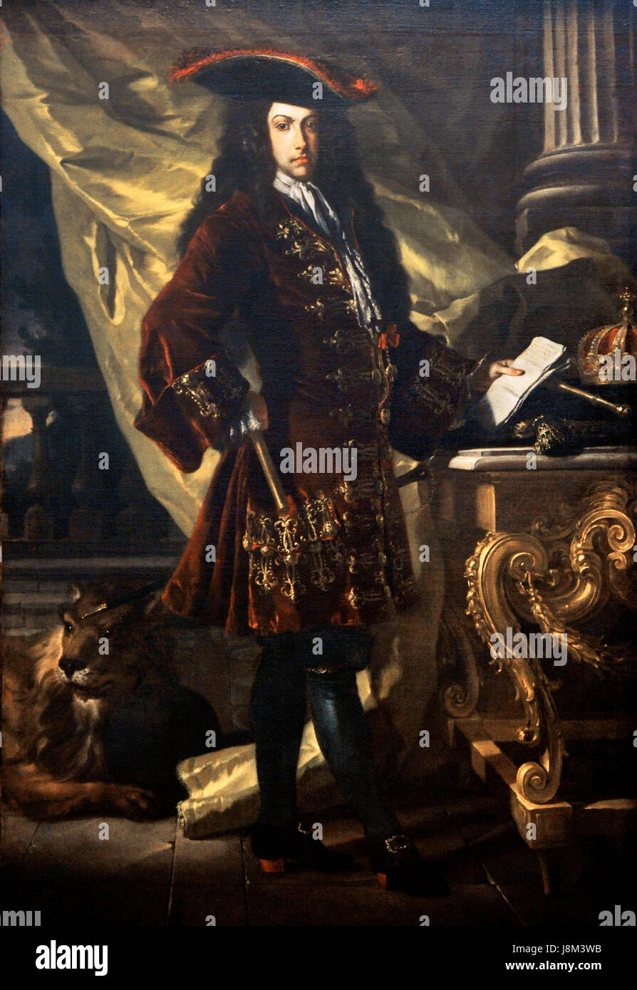 Karl VI., Kaiser des Heiligen Römischen Reiches (1685-1740). Porträt, 1706/11 von dem italienischen Maler Francesco Solimena (1657-1747). Nationales Museum von Capodimonte. Neapel. Italien. Stockfoto