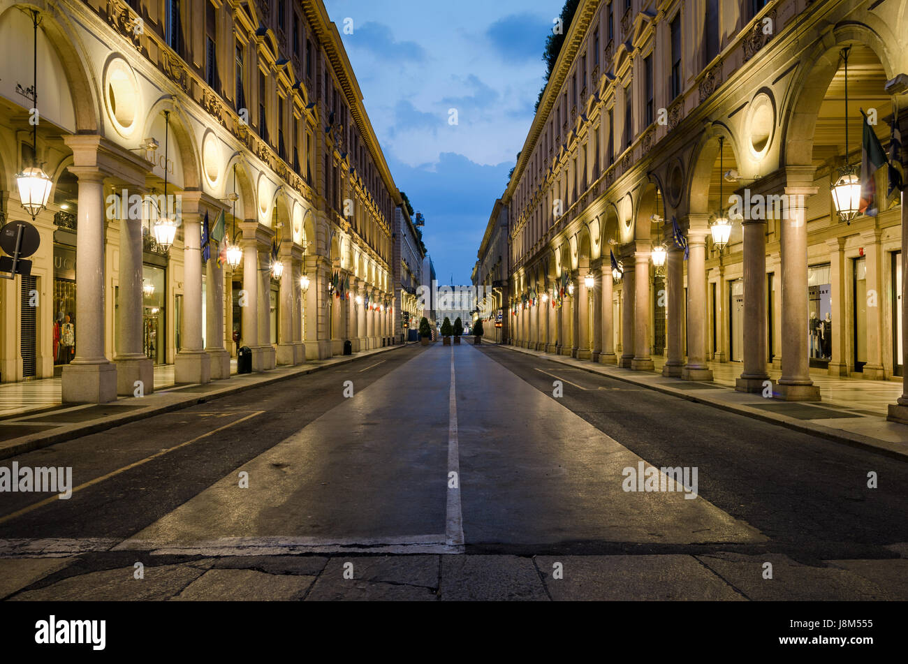 Torino, Via Roma Stockfoto