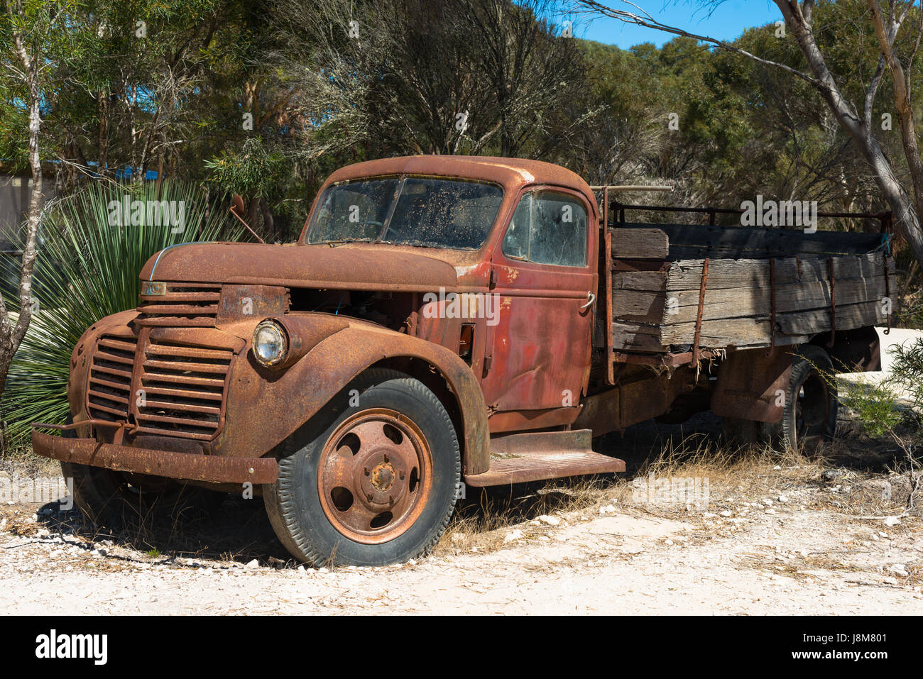 Rostige alte LKW im Outback Australien. Northern Territory. Stockfoto