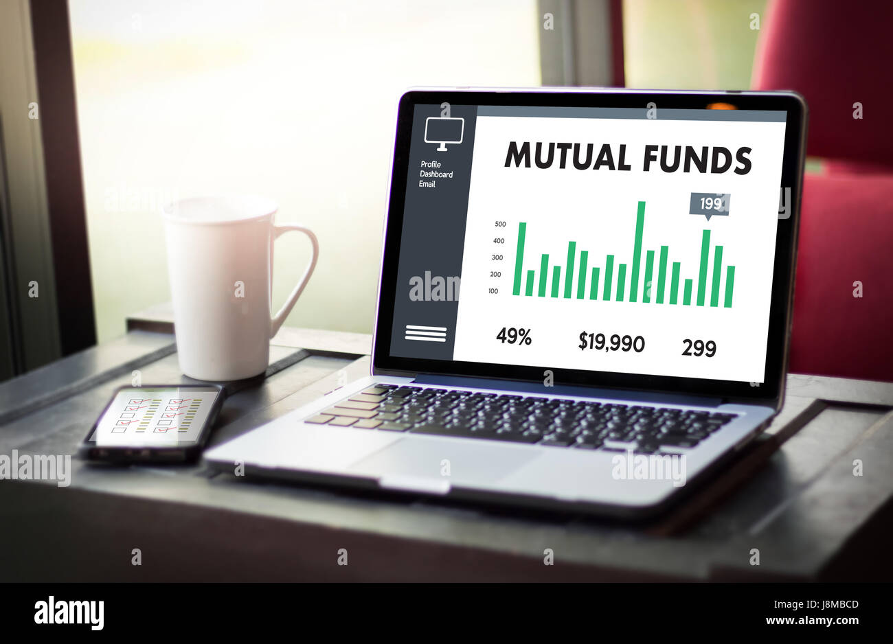 Investmentfonds-Finanzen und Geld-Konzept, Schwerpunkt Investmentfonds investieren Stockfoto