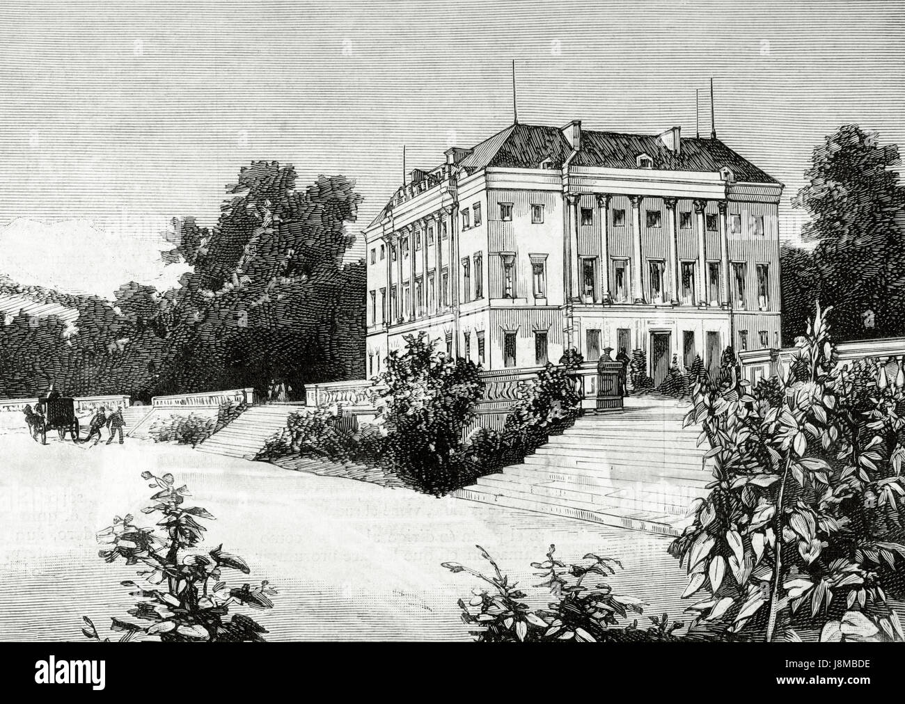 Henri von Artois, Graf von Chambord (1820-1883). Disputedly König von Frankreich vom 2. bis 9. August 1830 als Henry V. Seinen Wohnsitz in Frohsdorf, Niederösterreich. Kupferstich von Rico. "La Ilustracion Espanola y Americana". Stockfoto