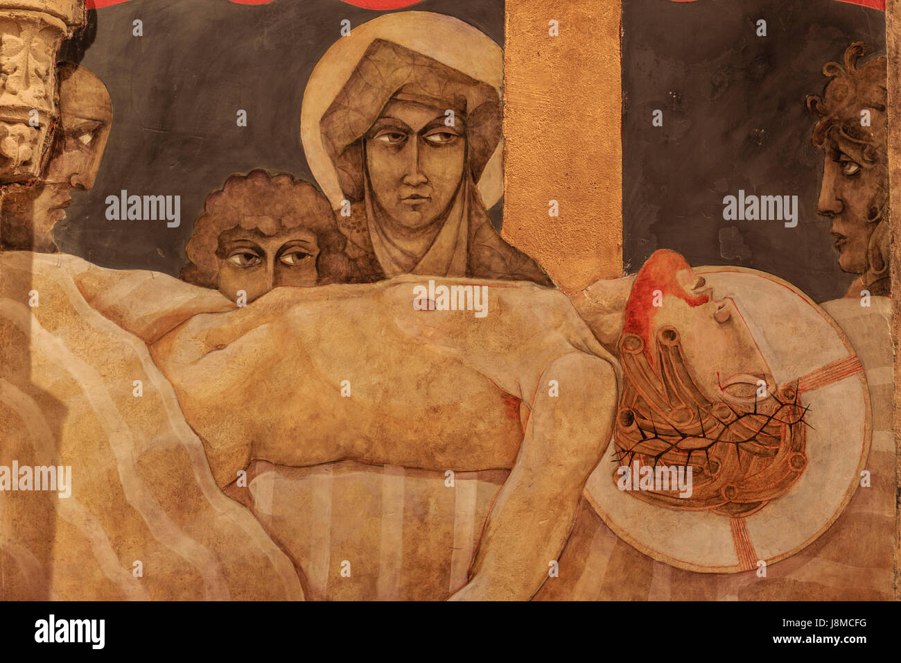 Frankreich, Lot et Garonne, Bias, Notre Dame de Bias Kirche, Kreuzweg von François Peltier Stockfoto