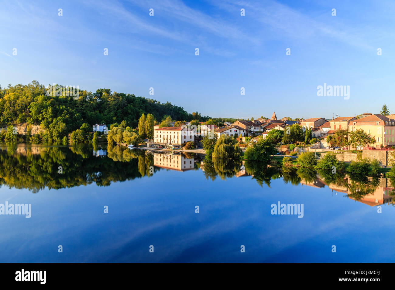 Frankreich, Lot et Garonne, Casseneuil und den Fluss Lot Stockfoto