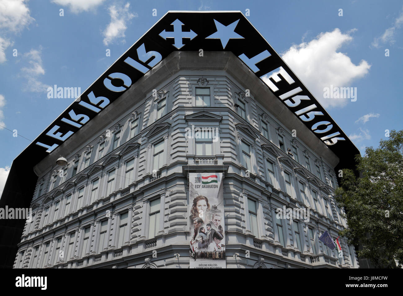 Das Haus des Terrors, Andrássy Út 60, Budapest, Ungarn. Stockfoto