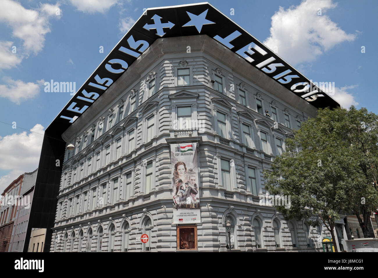 Das Haus des Terrors, Andrássy Út 60, Budapest, Ungarn. Stockfoto