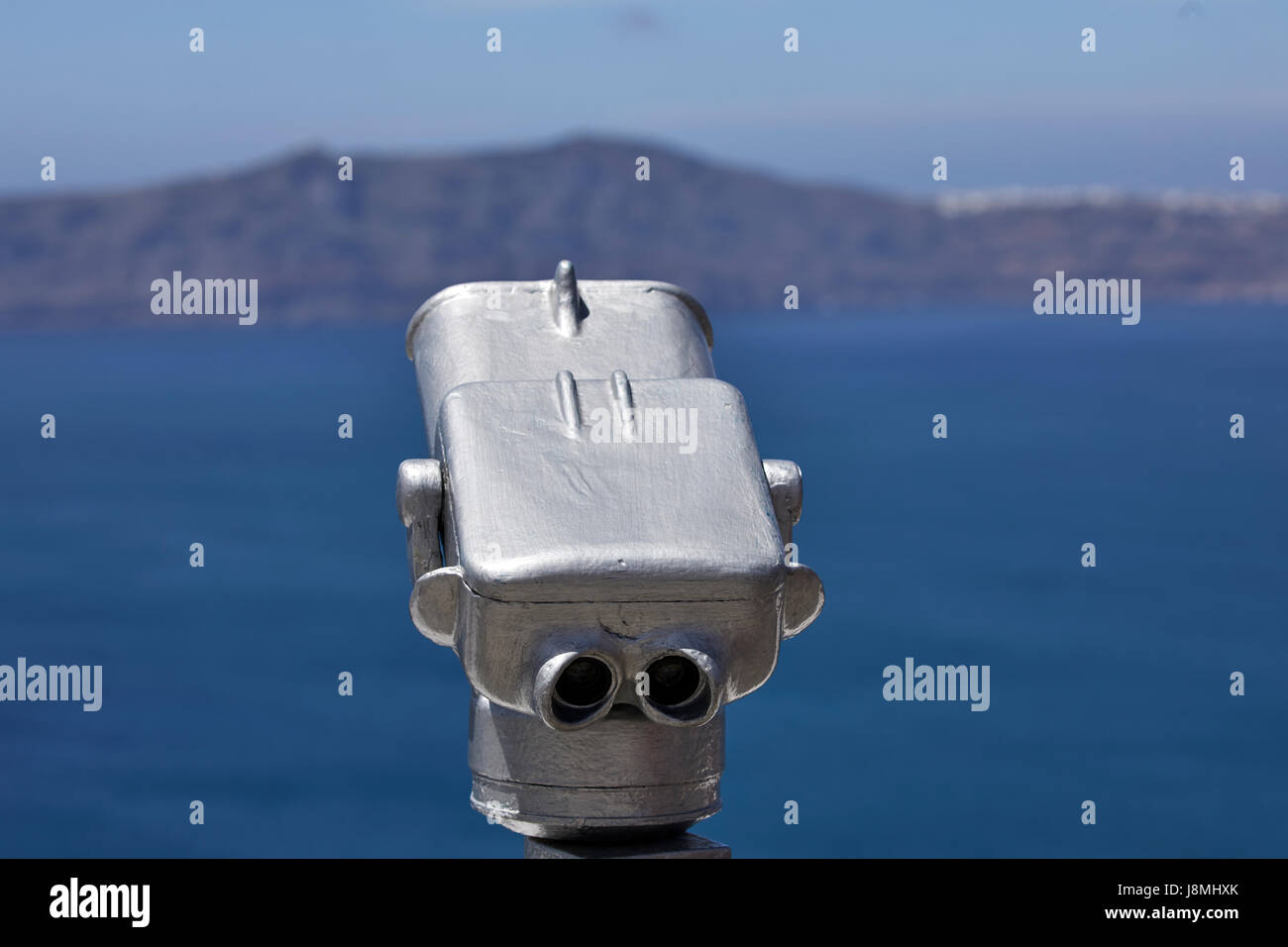 Vulkanische griechische Insel Santorin eine der Kykladen im Ägäischen Meer. Fira, die Hauptstadt der Insel Stockfoto