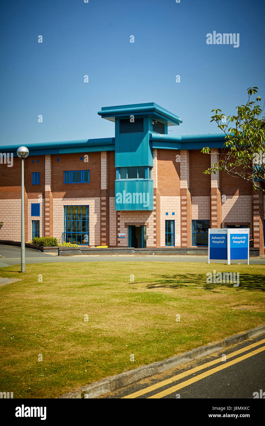 Ashworth Krankenhaus ist ein Hochsicherheits-psychiatrisches Krankenhaus am Maghull, Merseyside, England, vom Mersey Care NHS Trust verwaltet. Stockfoto