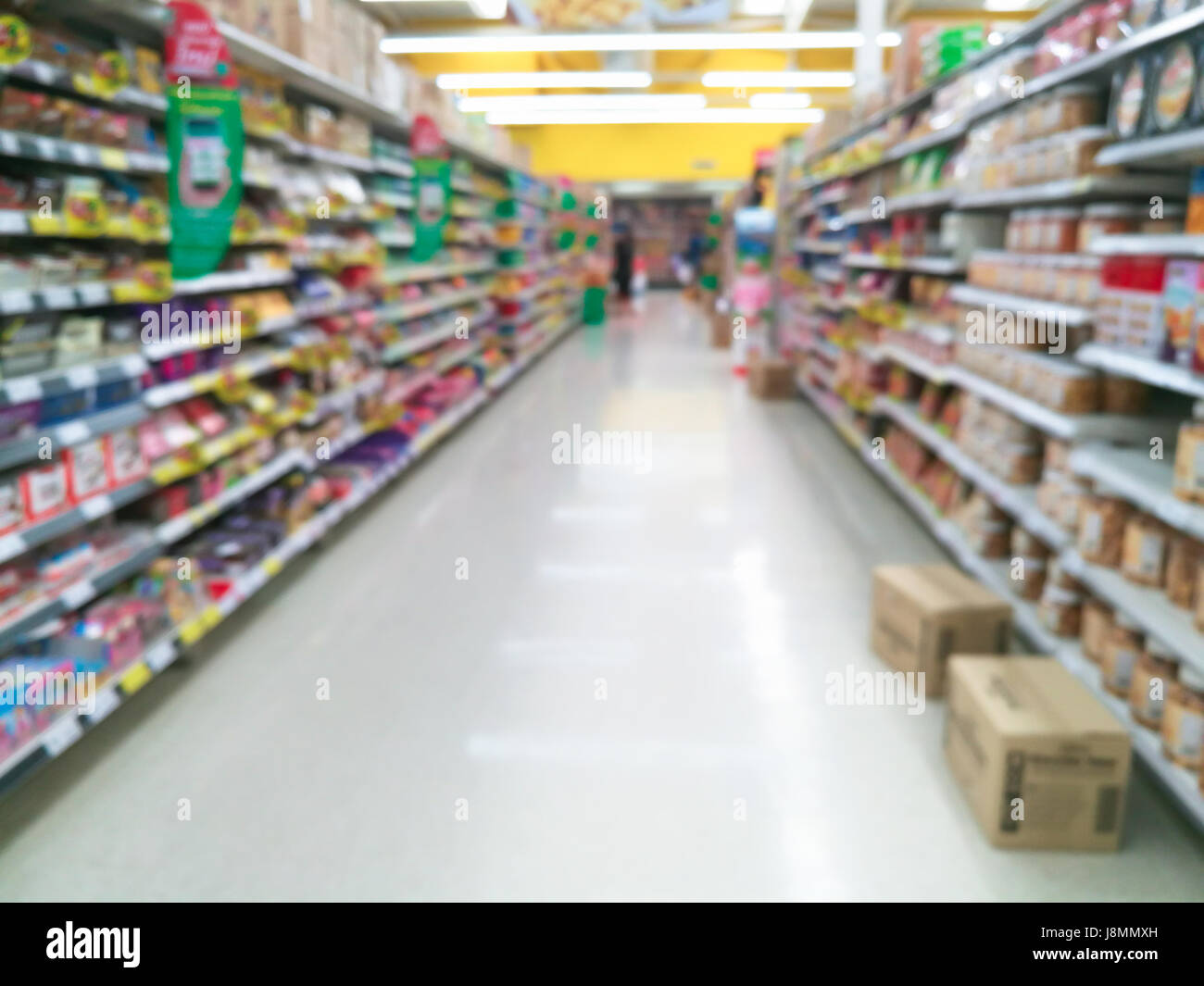 Abstract zu verwischen Supermarkt für Hintergrund Stockfoto