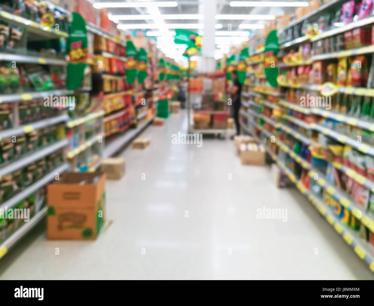 Abstract zu verwischen Supermarkt für Hintergrund Stockfoto