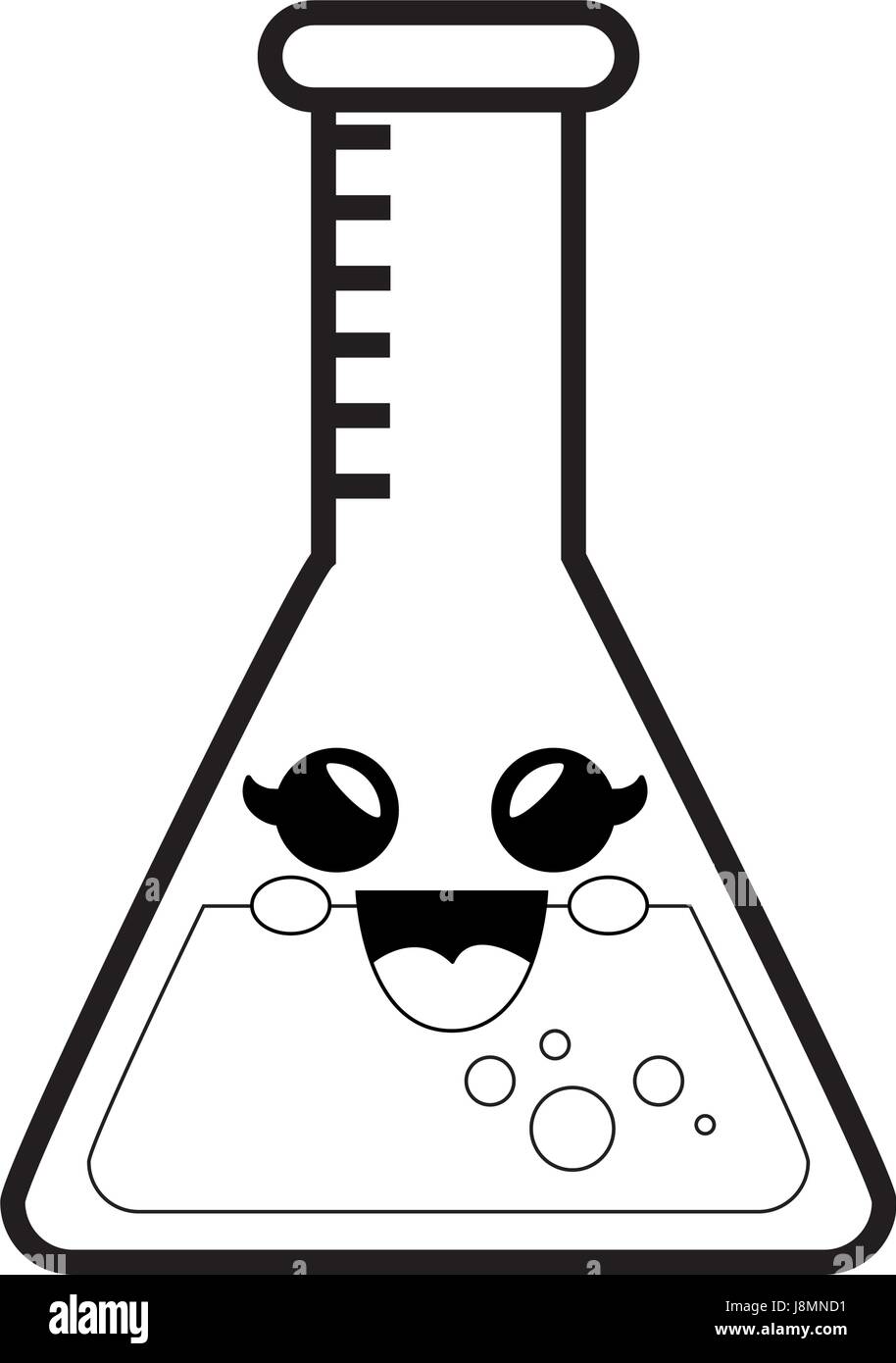 Chemie-Kolben Cartoon smiley Stock-Vektorgrafik - Alamy