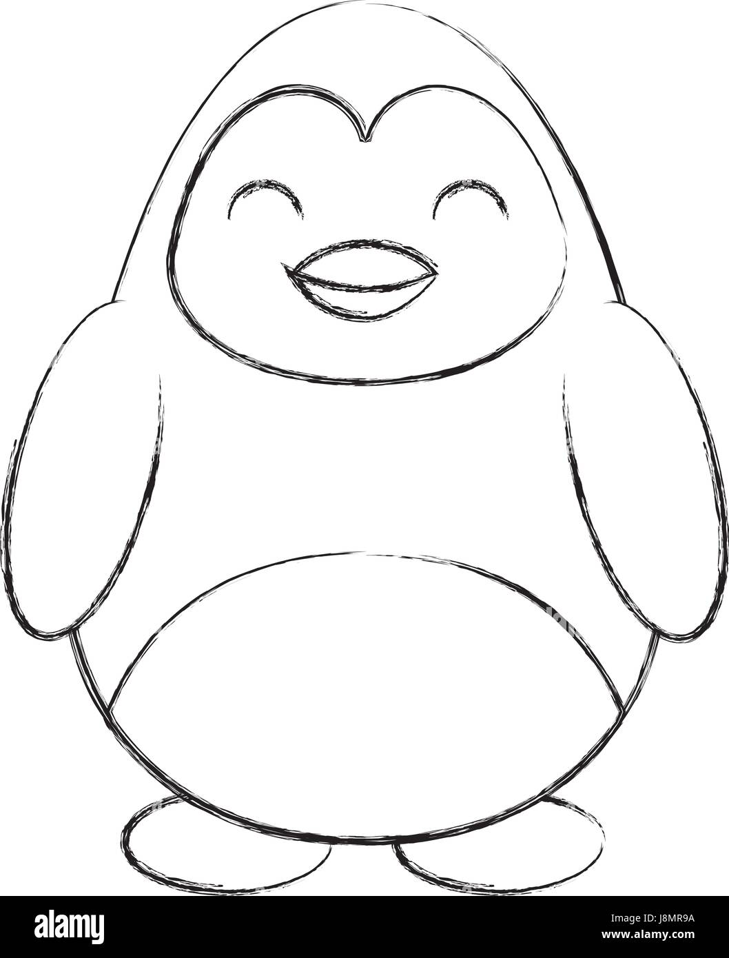 Pinguin Suss Zeichentrick Schwarzweiss Stockfotos Und Bilder Alamy