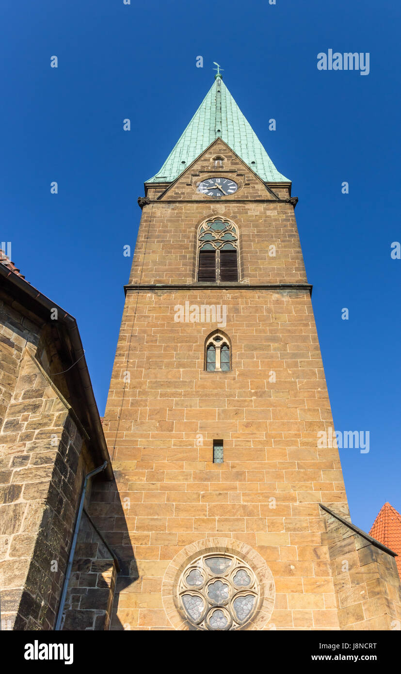 Turm der St. Simeonis Kirche Minden, Deutschland Stockfoto