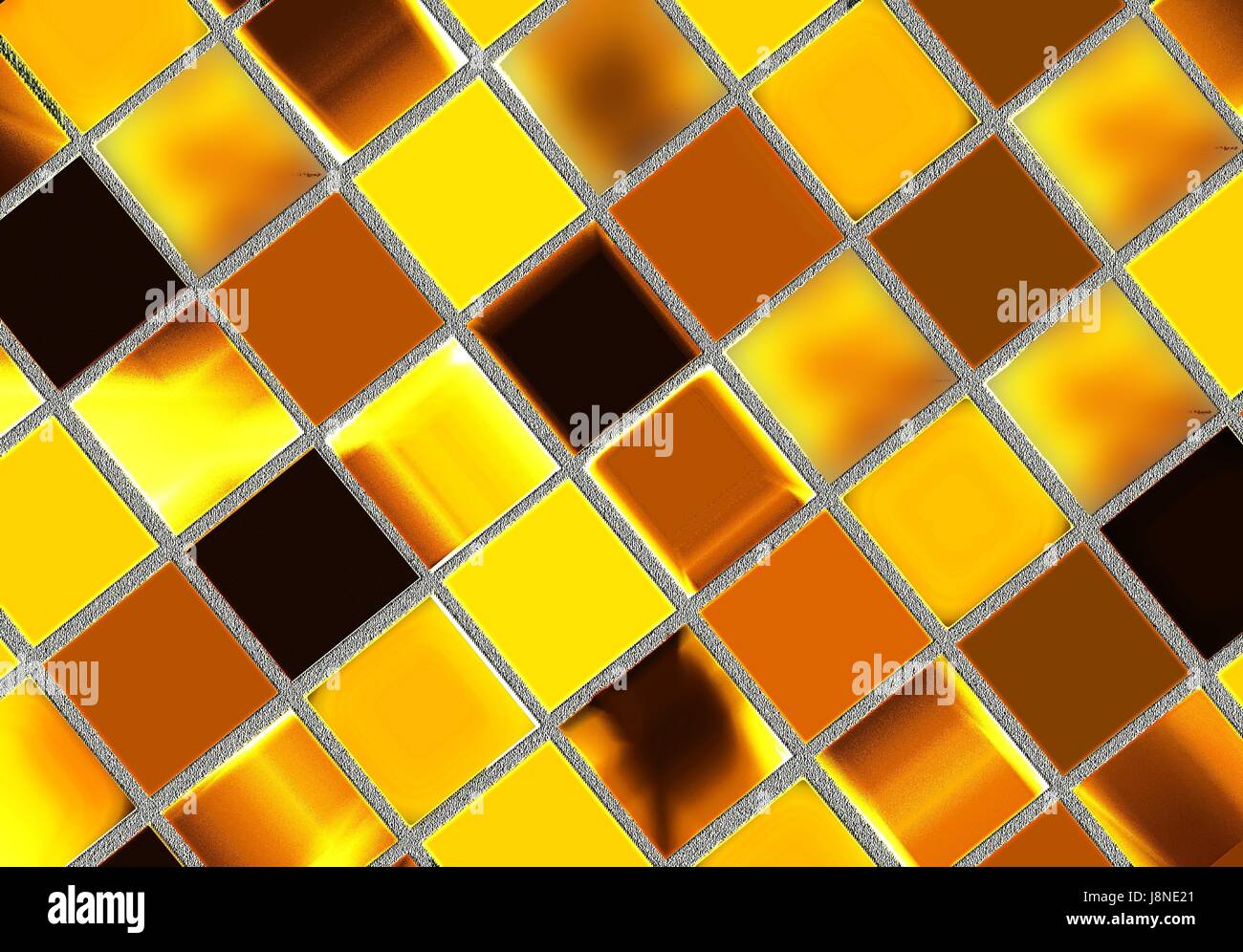 Golden, glänzend, Fliesen, Mosaike, Mosaik, Hintergrund, Hintergrund, gelb, Textur, Stockfoto