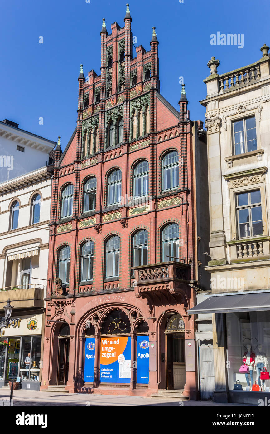 Historisches Haus am Markt Platz von Minden, Deutschland Stockfoto