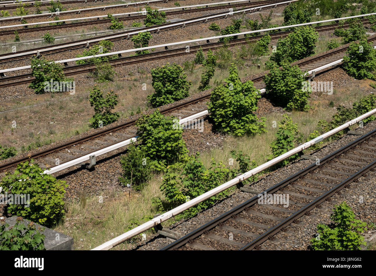 Multi-Lane Eisenbahn - Schiene, Schienennetz Stockfoto
