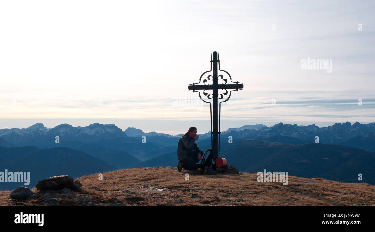 Berge, Horizont, Wanderung, Wandern, Wanderung, Südtirol, Hintergrund Stockfoto