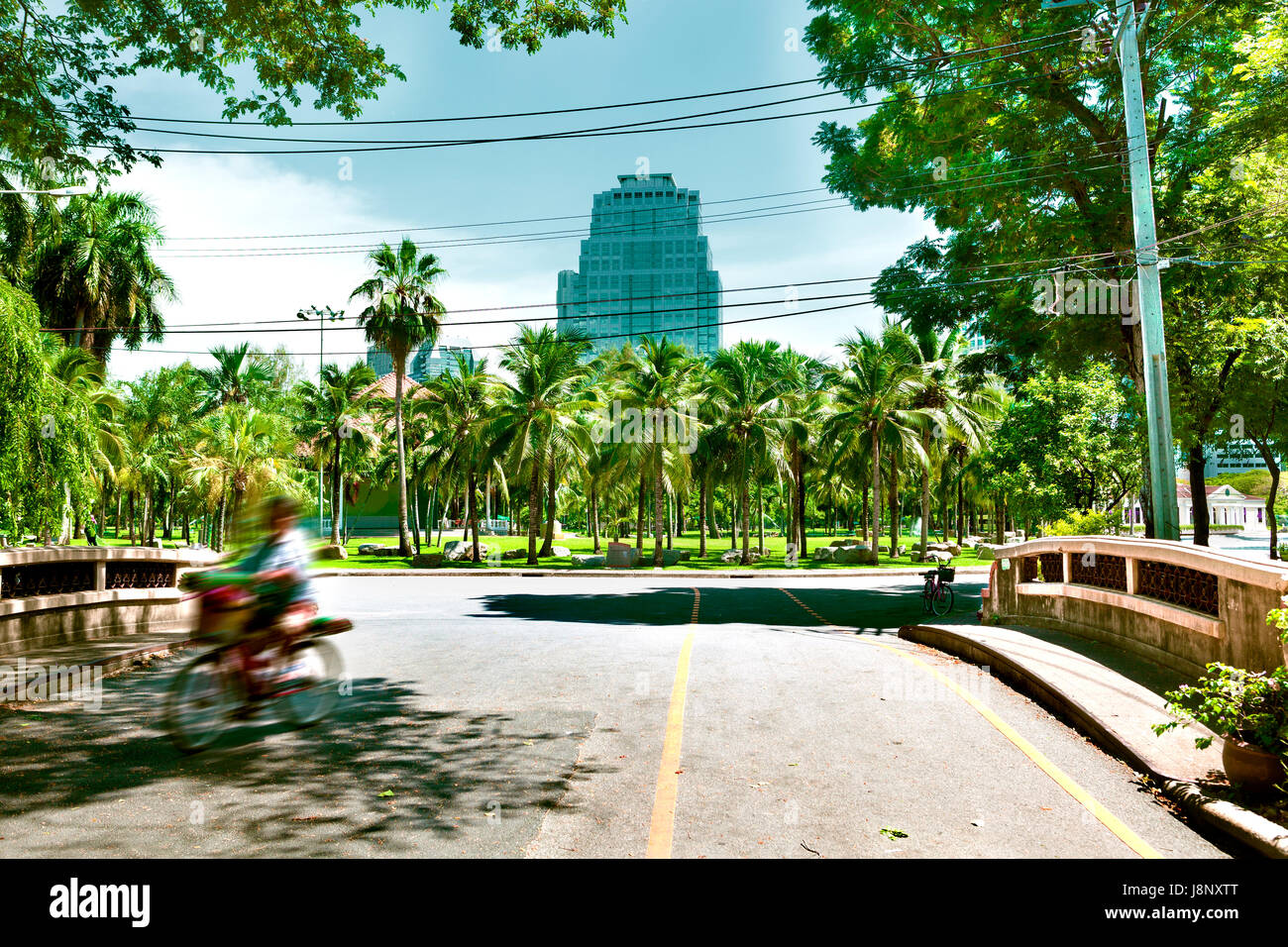 Lumphini Park Landschaft, Bangkok, Thailand. Stockfoto