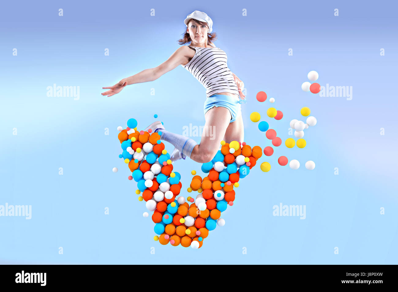 symbolisches Bild für Fitness und Aufnahme von Vitaminen beim sport Stockfoto