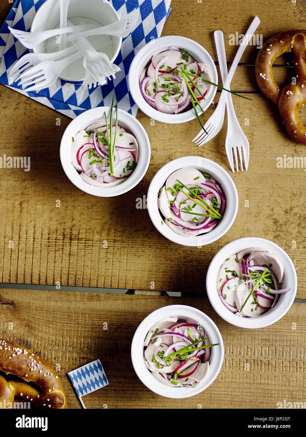Bayerischer Wurstsalat Stockfoto