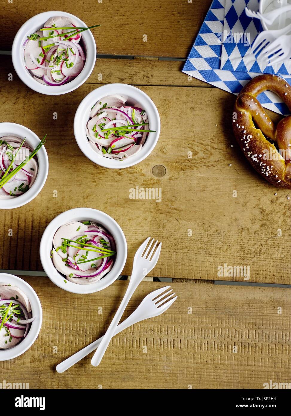 Bayerischer Wurstsalat Stockfoto