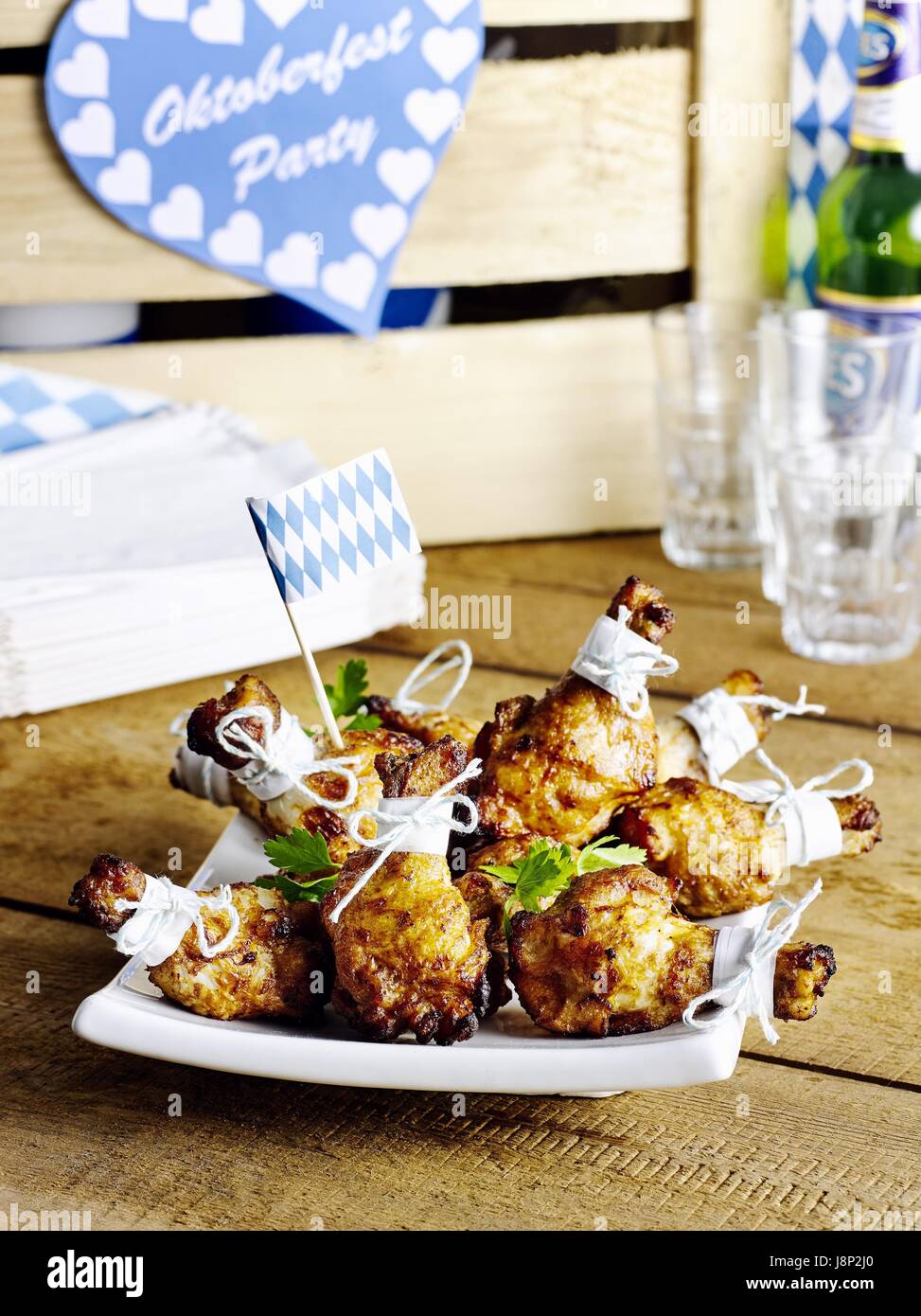 Bayerischen Chicken Drumsticks Stockfoto
