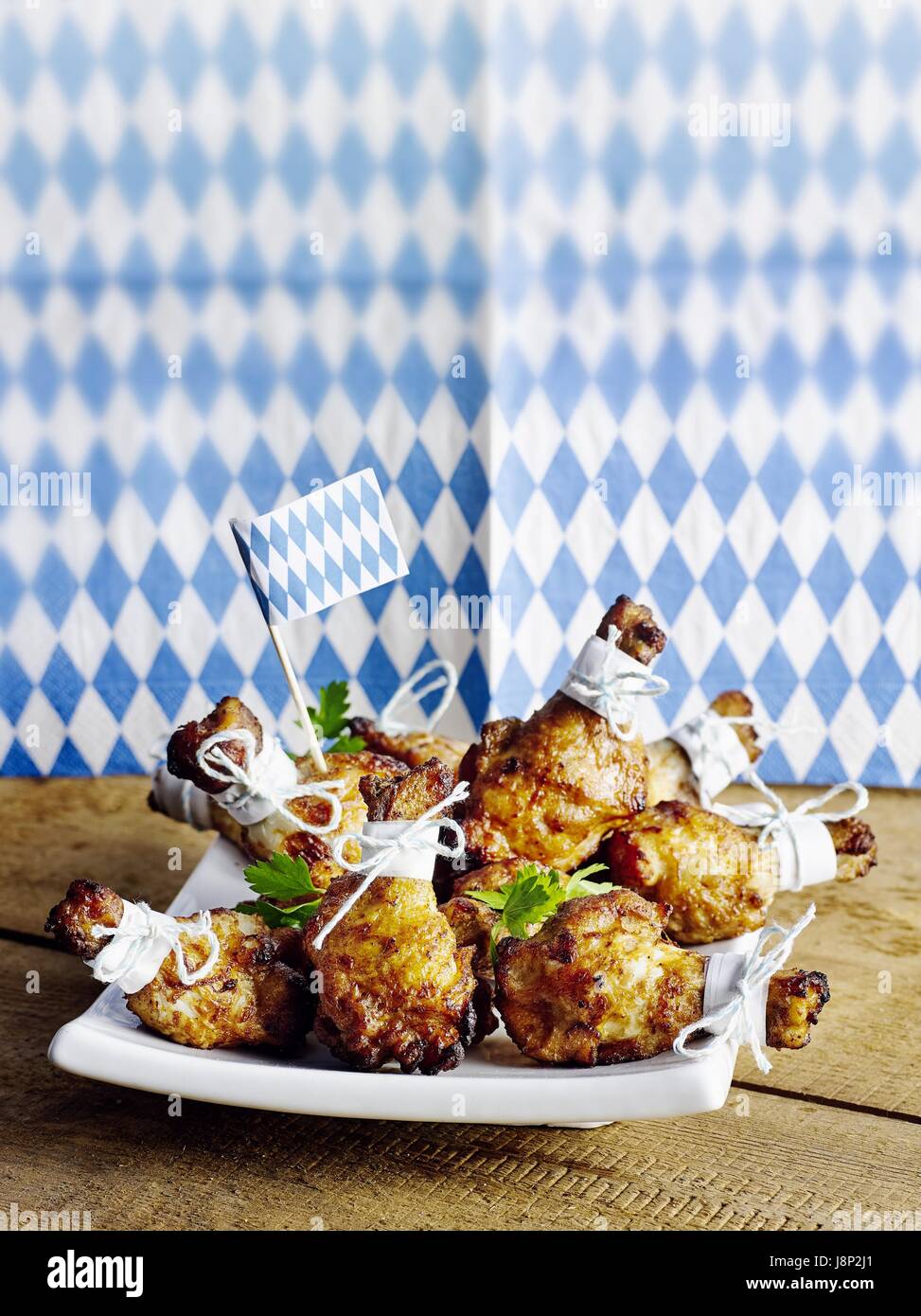 Bayerischen Chicken Drumsticks Stockfoto