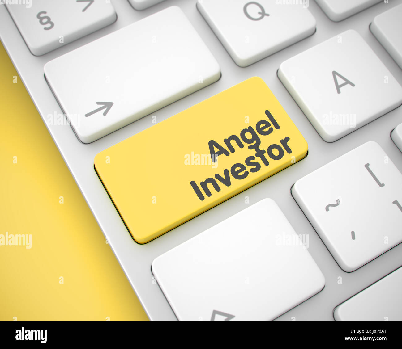 Business Angel - Text auf die gelbe Taste. 3D. Stockfoto