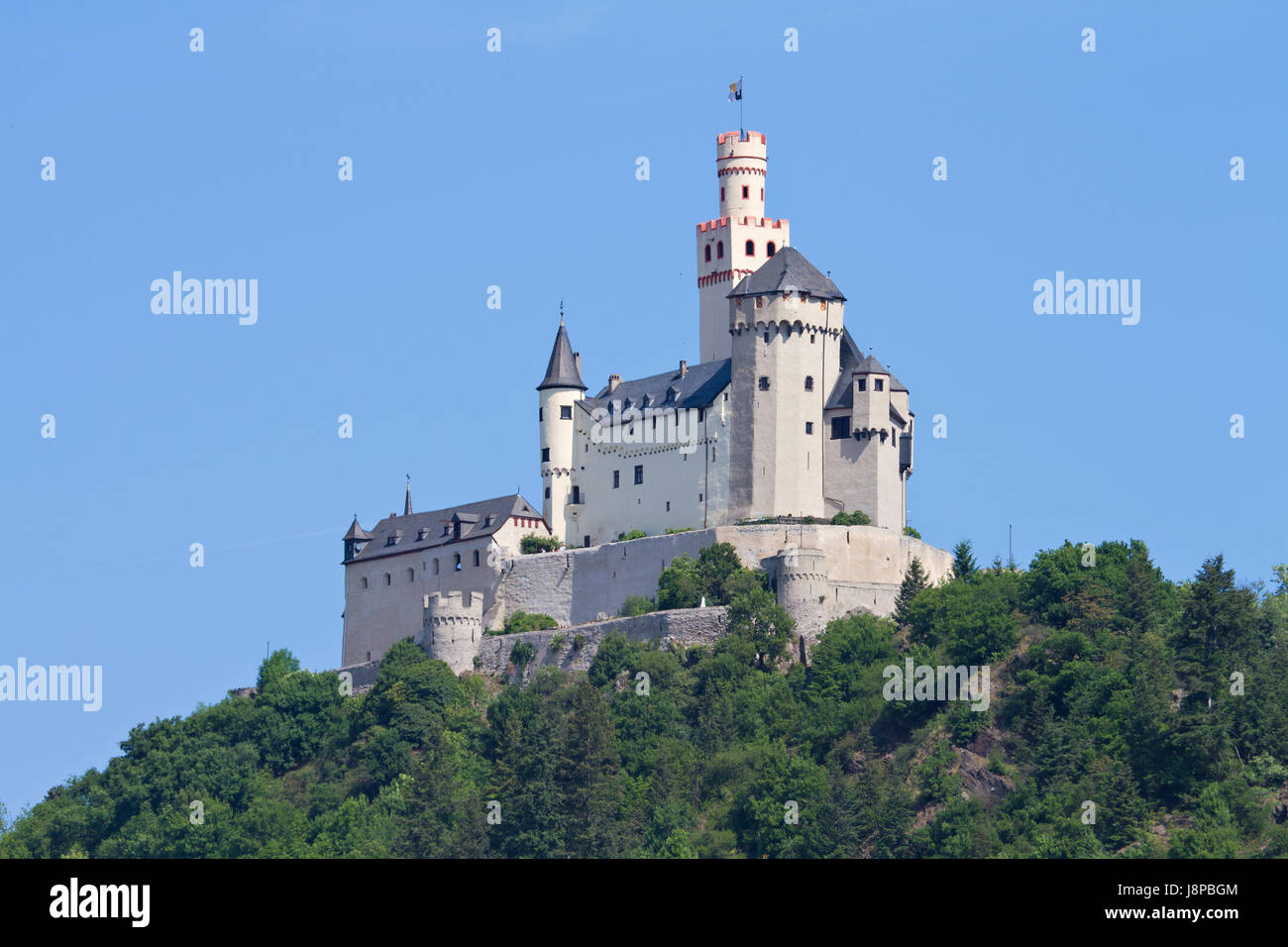 Deutschland, Bundesrepublik Deutschland, Mittelalter, Burg, Wald, Schloss, Hügel, Stockfoto