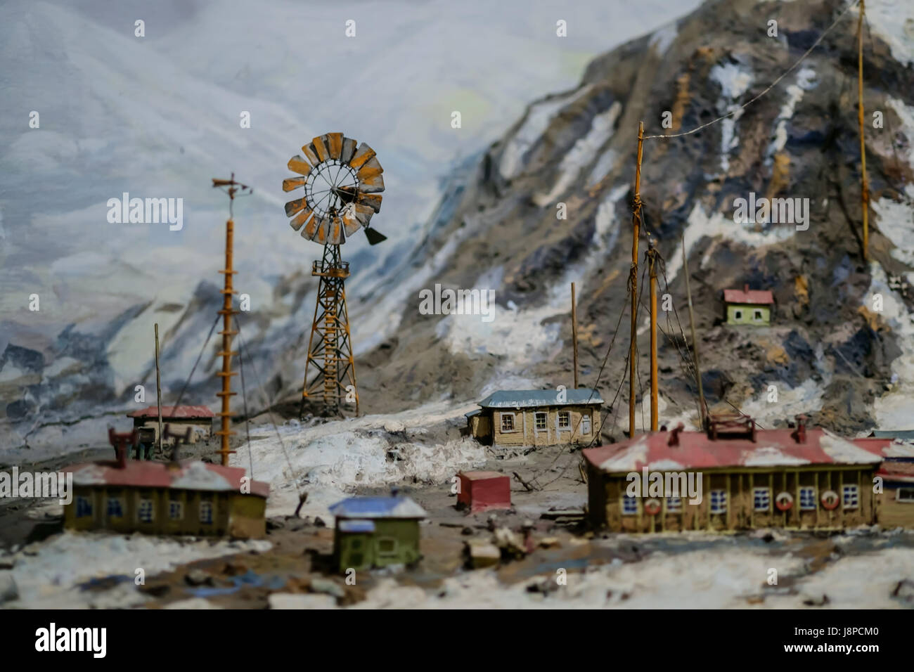 Russischen Norden Polarstation 3D-Modell Muster Nahaufnahme Stockfoto
