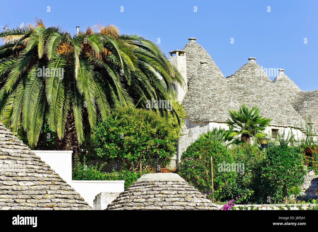 Alberobello Trulli Häuser der Stadt Stockfoto