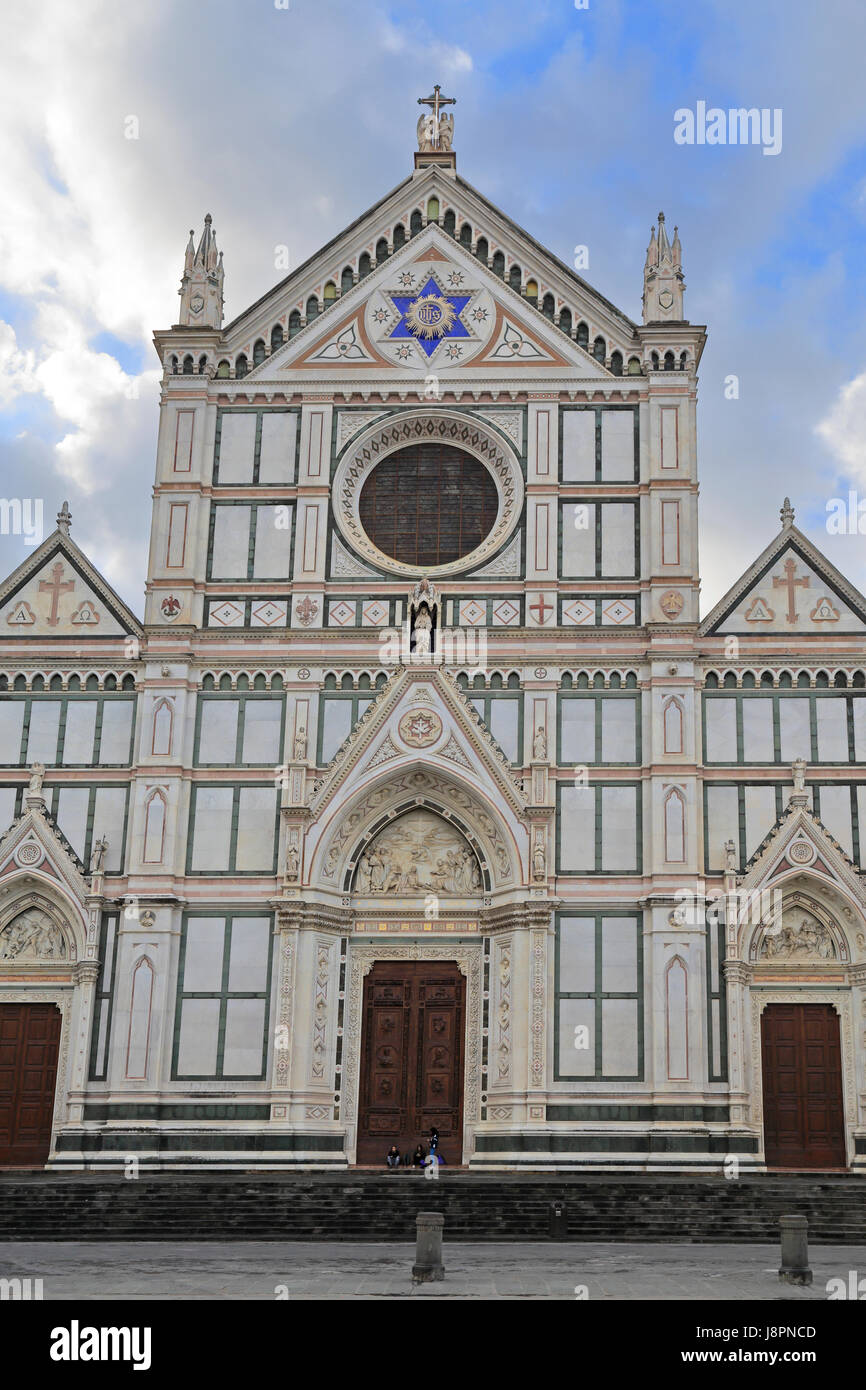 Basilica di Santa Croce, Piazza di Santa Croce, Florenz, Toskana, Italien, Europa. Stockfoto