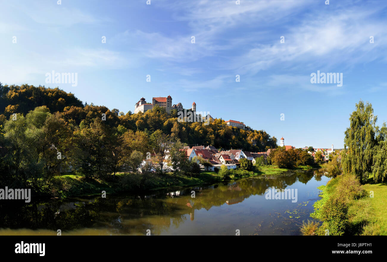 Bayern, Schwaben, Schloss, Burg, Harburg, Nrdlingen, Burganlage, Oettingen, Stockfoto