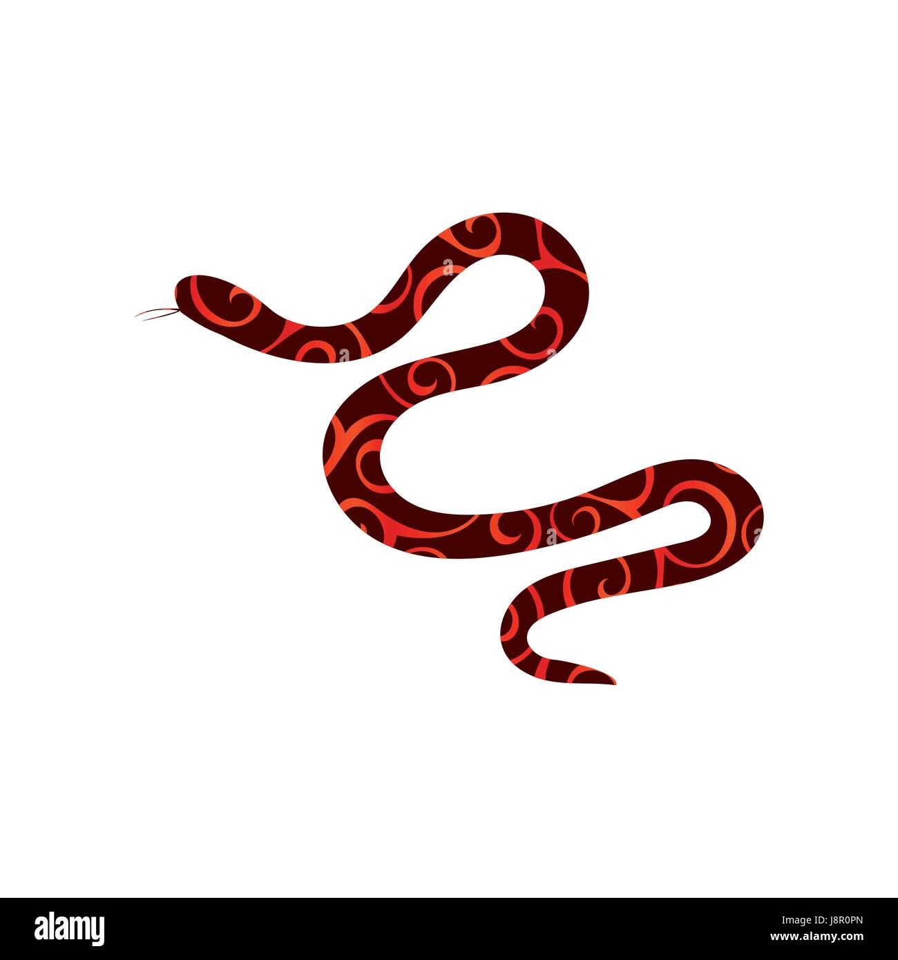 Schlange Reptil Farbe Silhouette Tiere Stock Vektor