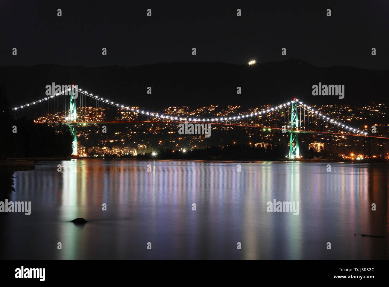 Brücke, Nacht, Nacht, Kanada, Geschäfte, Geschäft, Geschäft Stockfoto