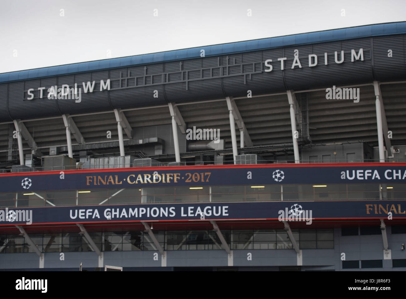 CARDIFF, WALES - 29 Mai: Ein Überblick über das Fürstentum Stadion werden umbenannt die "National Stadium of Wales" für die Champions League-fi Stockfoto