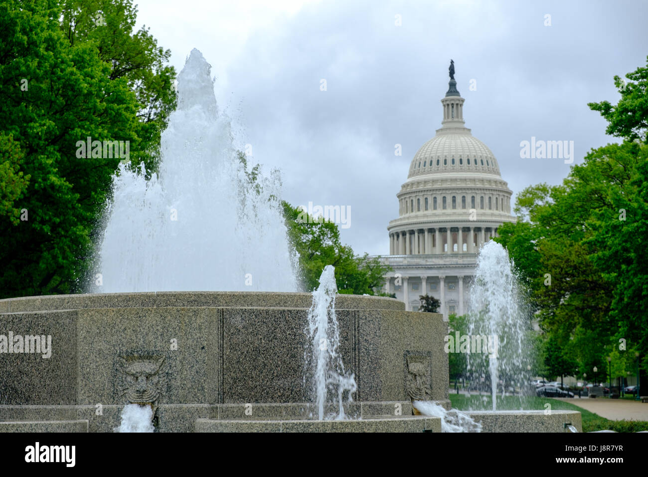 Zeigen Sie an Brunnen, United States Capitol, Washington DC, USA an Stockfoto