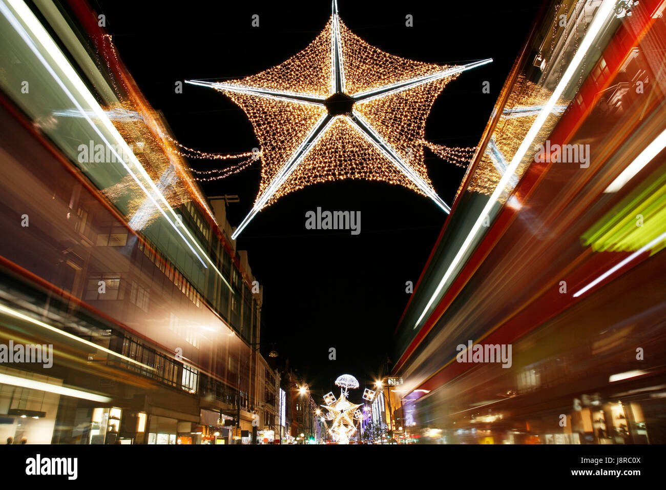 Nacht, Nacht, Lichter, Einkaufen, London, England, Neon, beleuchtet, Stockfoto
