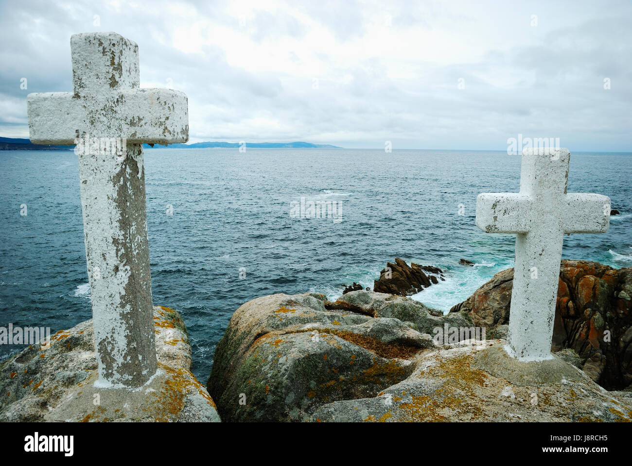 Punta de O Roncudo, Corme, A Coruña. Galicien, Spanien, Europa Stockfoto