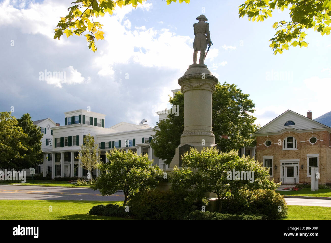 Manchester, Vermont mit dem Equinox Hotel im Hintergrund, USA Stockfoto