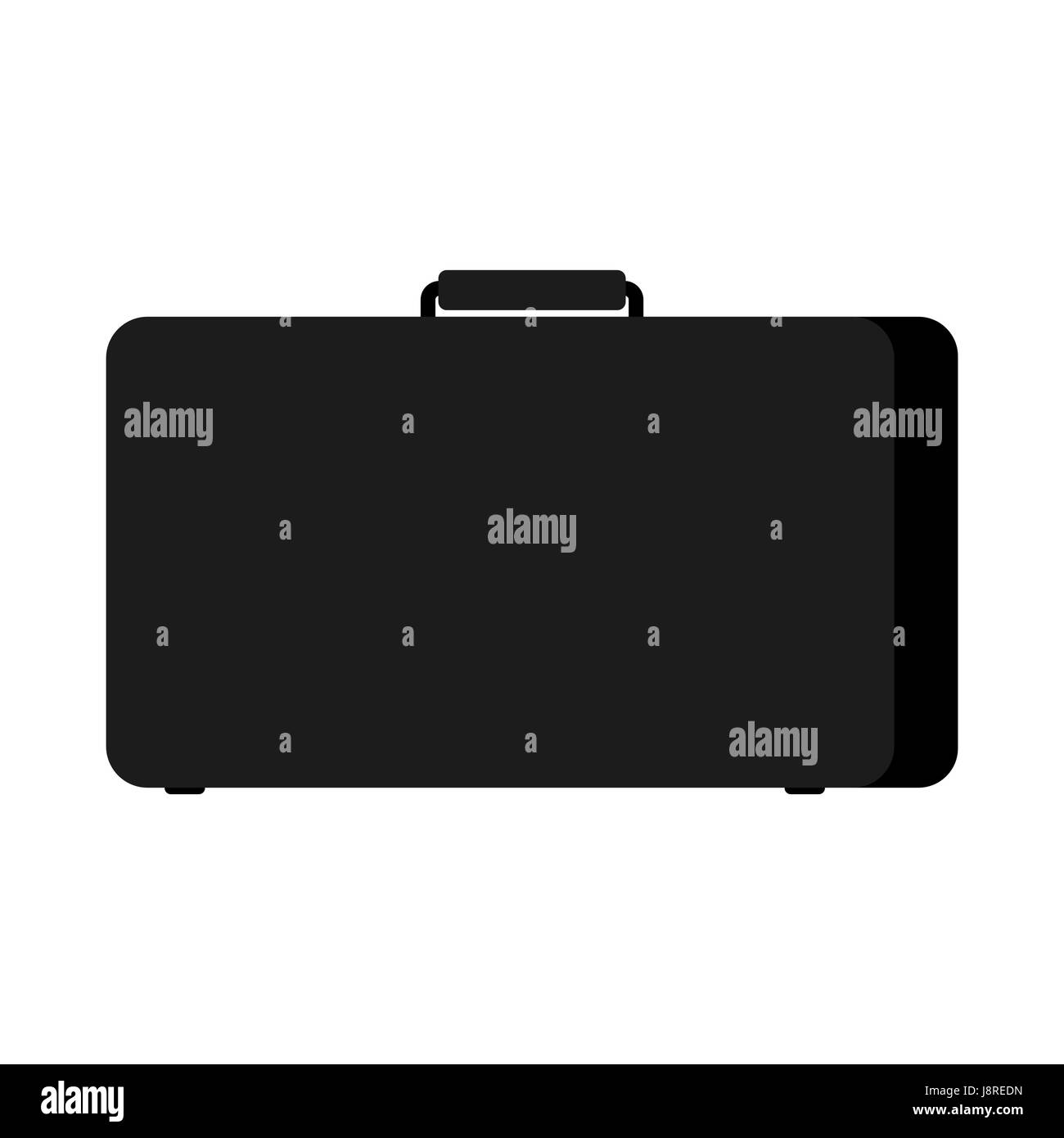 Schwarzes Gehäuse isoliert. Koffer auf weißem Hintergrund Stock Vektor