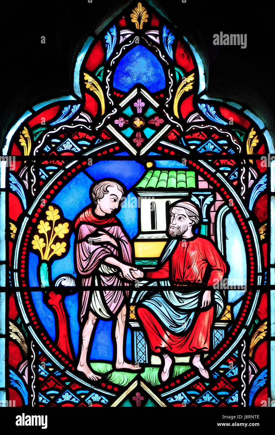 Gleichnis vom verlorenen Sohn, von Didron von Paris, 1859. Glasfenster