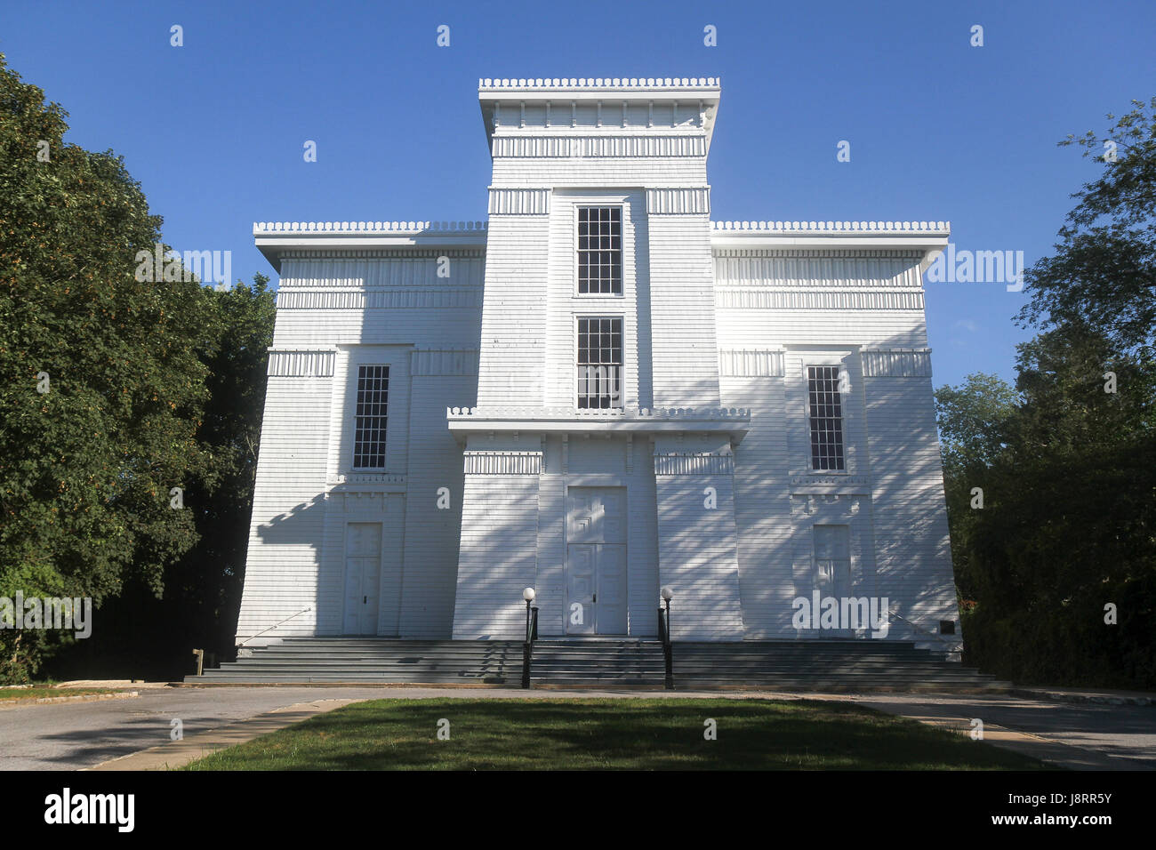 1844 wurde die erste Presbyterianische Kirche Sag Harbor, auch bekannt als der alte Walfänger Kirche erbaut. Sag Harbor, Long Island, New York, United State Stockfoto