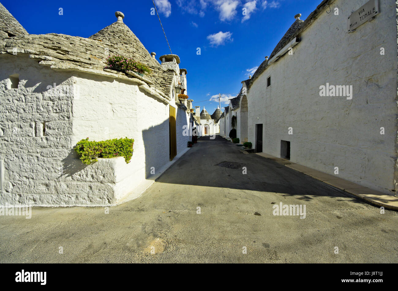 Alberobello Trulli Häuser der Stadt Stockfoto