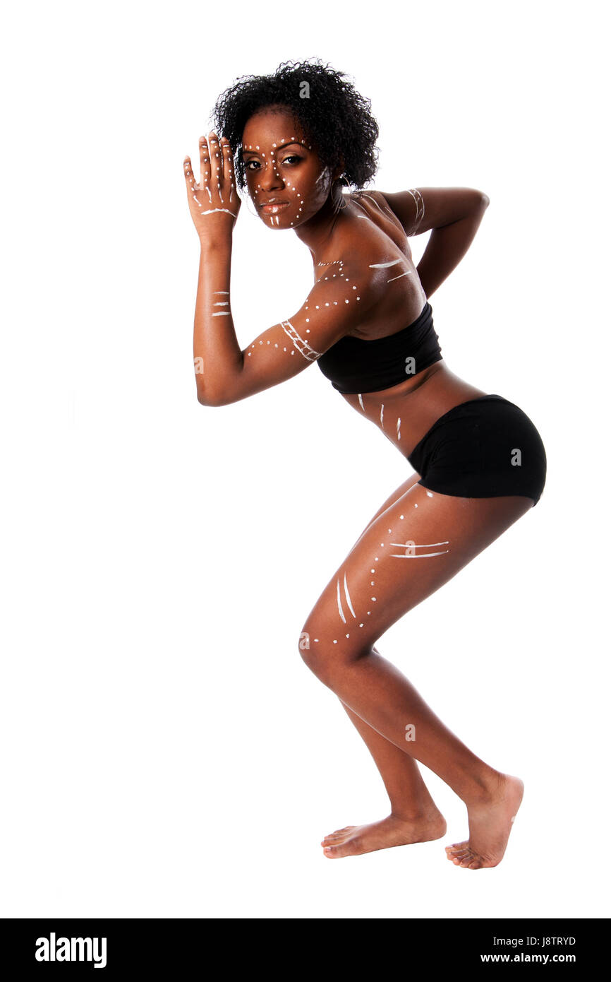 Frau, schön, beauteously, schön, isoliert, Mode, Weiblich, schwarz, dunkelhäutigen, Stockfoto