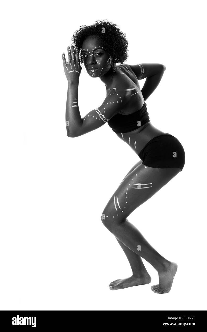 Frau, schön, beauteously, schön, isoliert, Mode, Weiblich, schwarz, dunkelhäutigen, Stockfoto